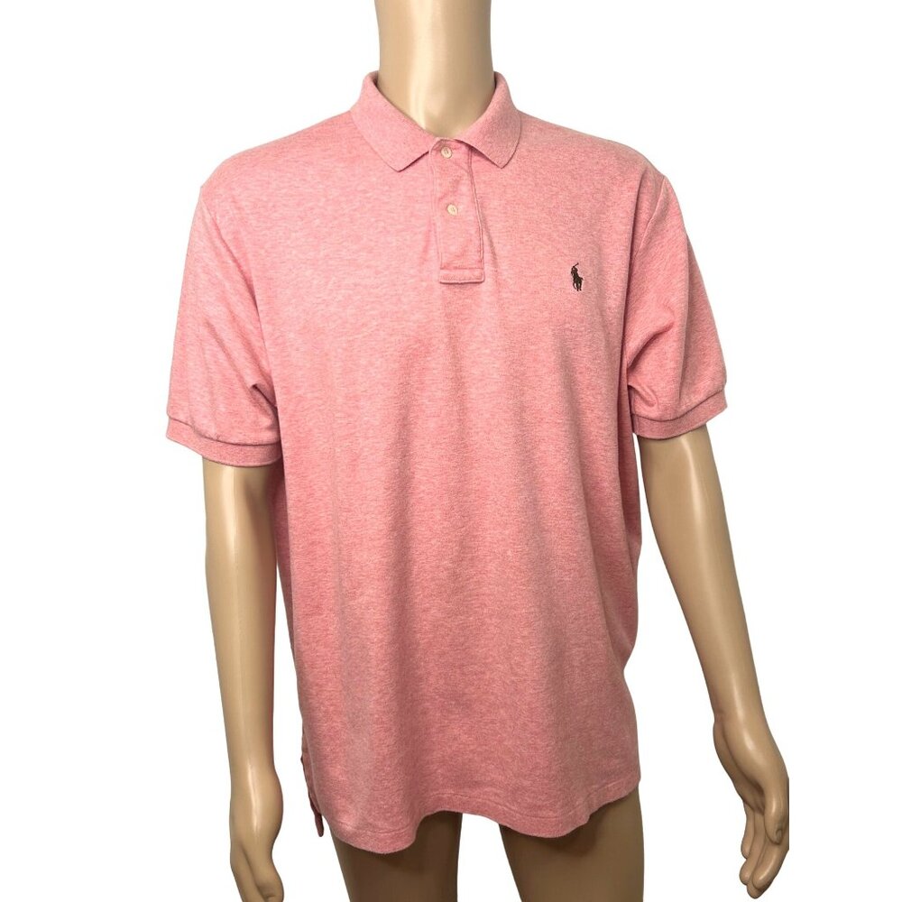 Polo Ralph Lauren Pink Short Sleeve Polo Shirt XL Cotton 2-Button Casual